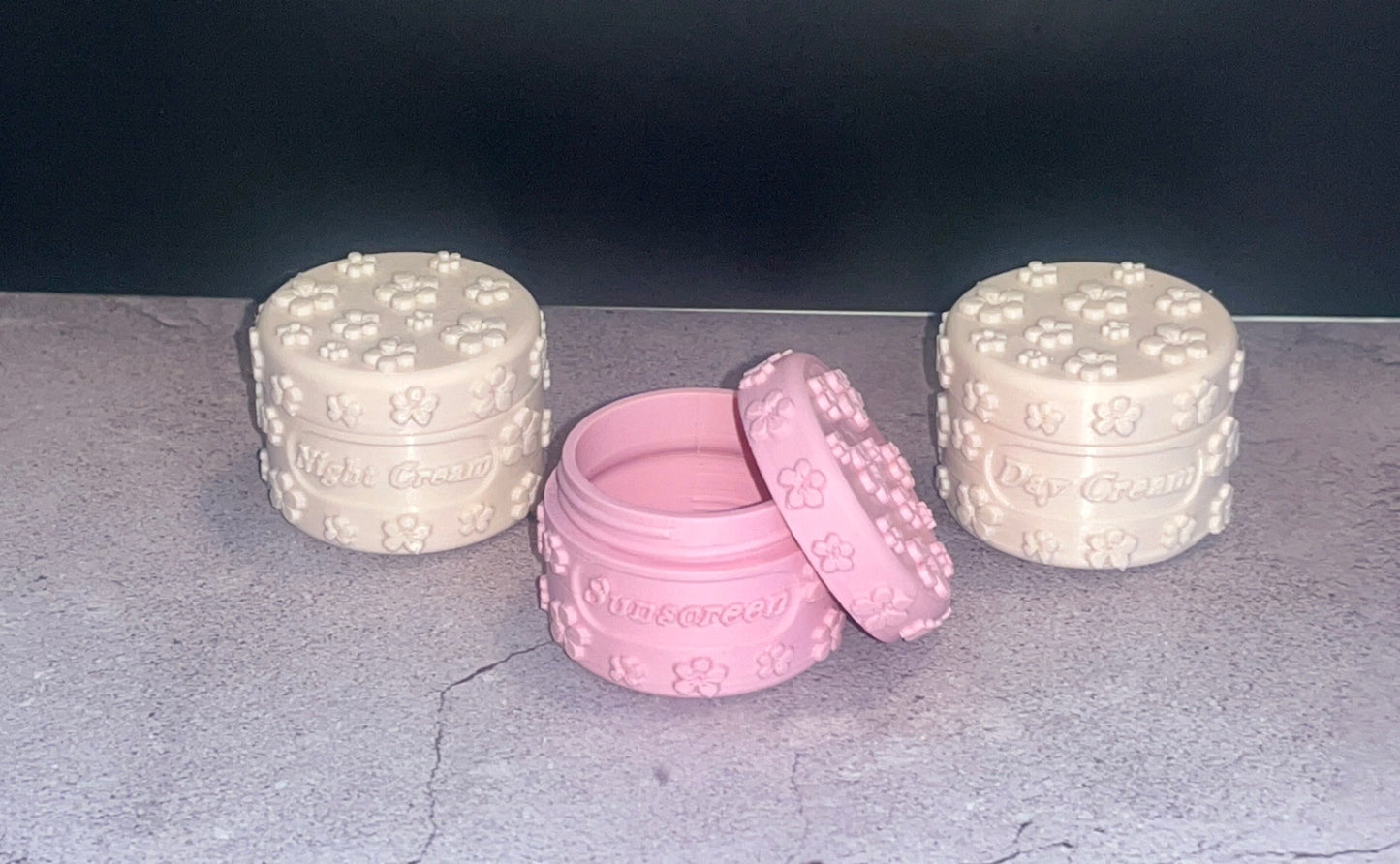 Floral Travel Capsule 20ml | TSA Approved Travel Cream Container | 3D Printed Cosmetic Jar