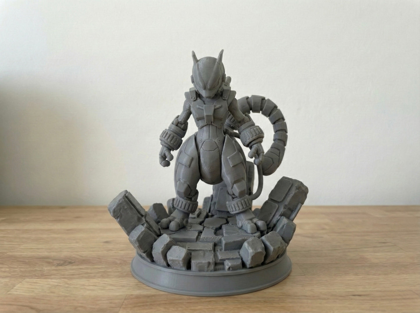 Pokémon Armored Mewtwo Diorama Statue | 3D Printed Collectible Figure | Premium Display Model | Pokémon Fan Gift