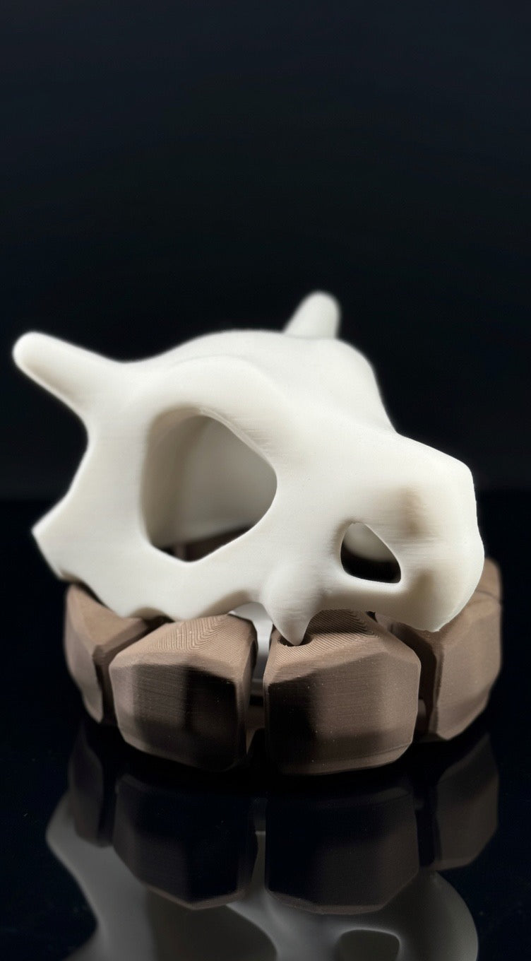 Cubone Skull Lamp | 3D Printed Pokémon Inspired Night Light | LED Desk Lamp & Collector Decor