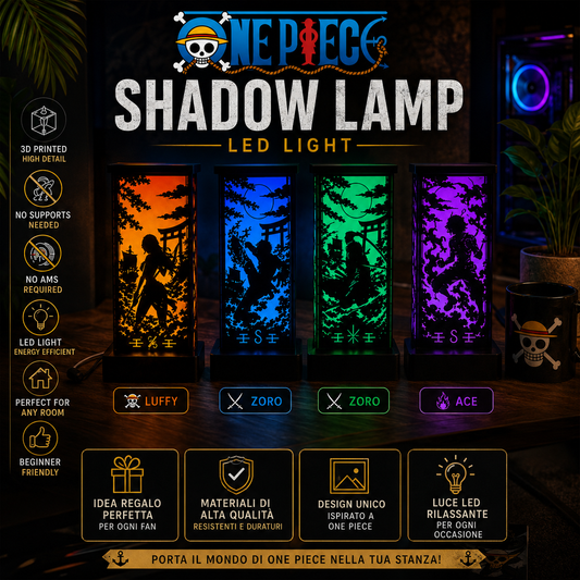 Lampe LED One Piece 3D | Luffy, Zoro et Sanji | Décoration Anime de Bureau