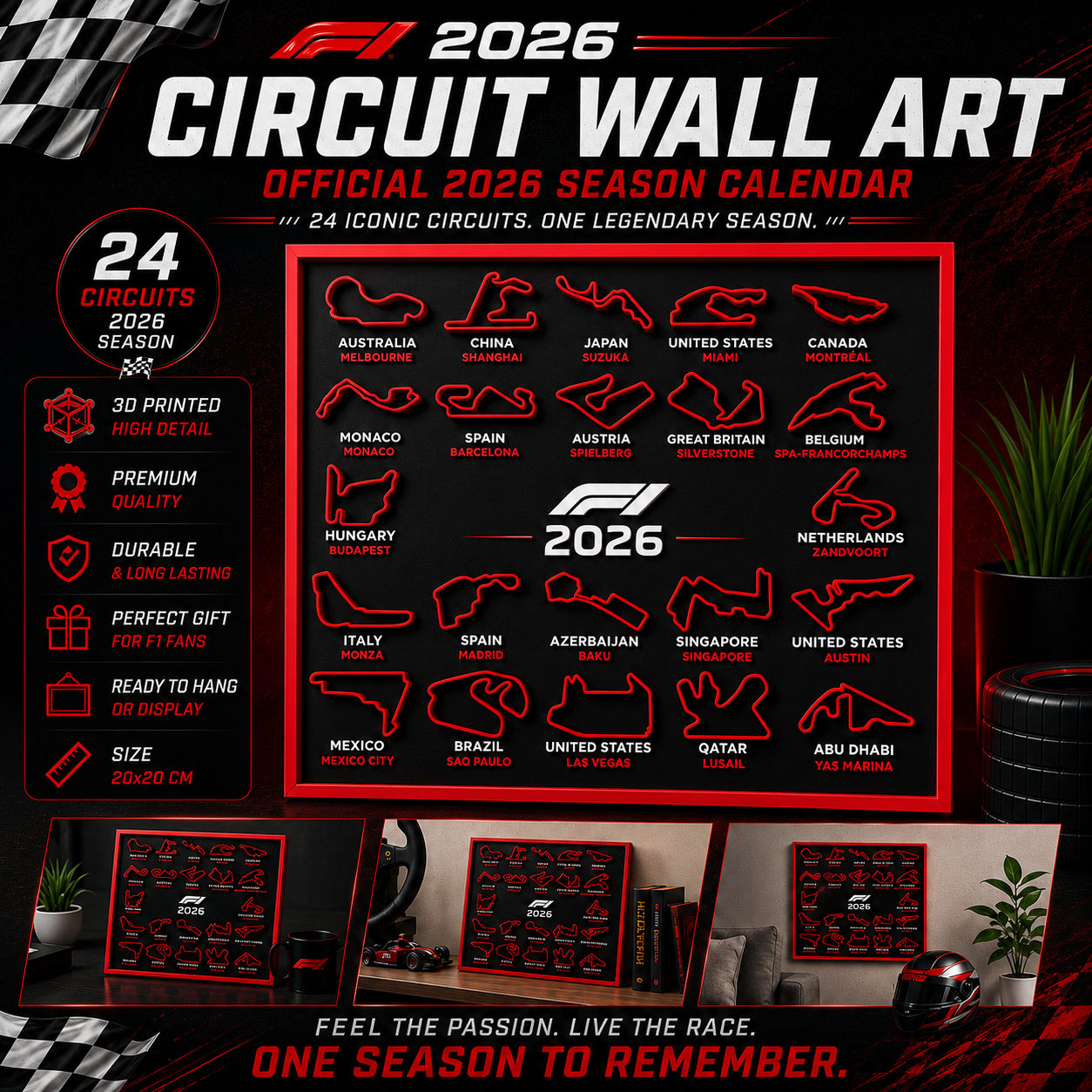 3D Printed F1 2026 Frame – Formula 1 Circuit Calendar