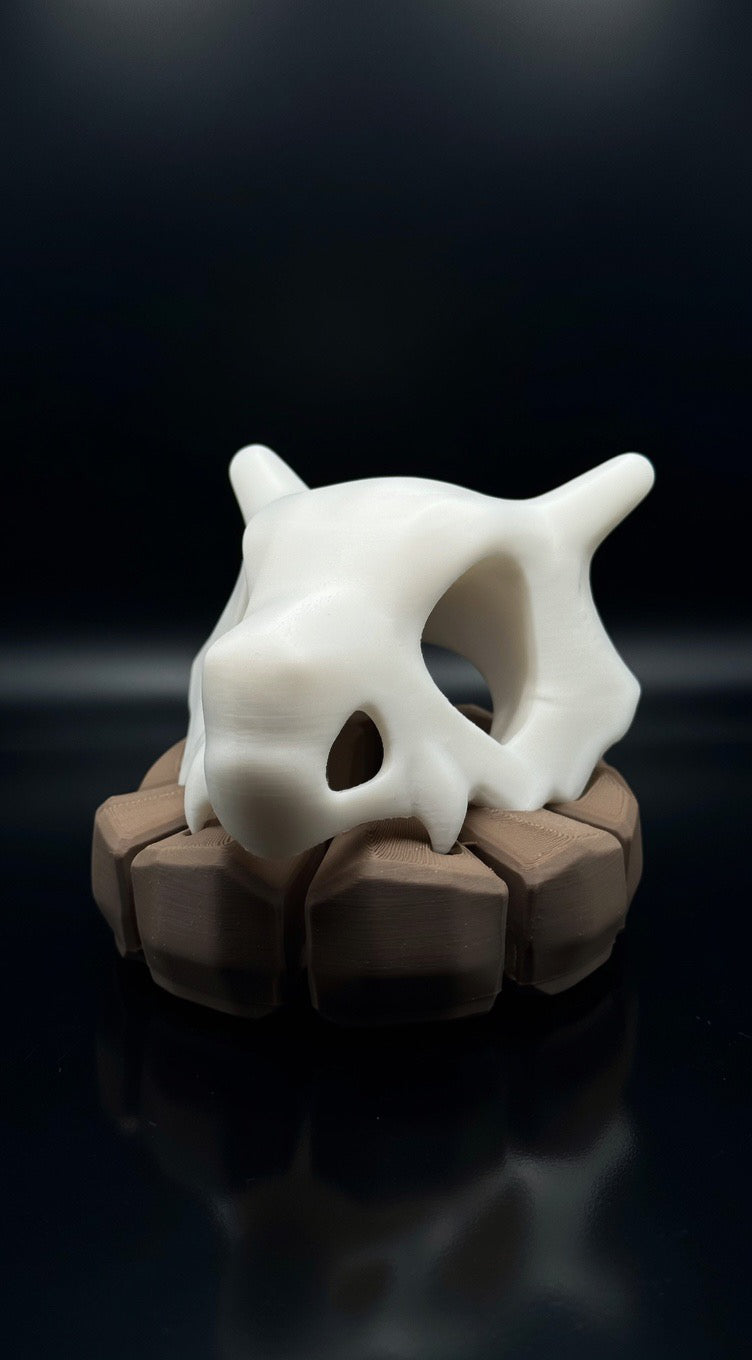 Cubone Skull Lamp | 3D Printed Pokémon Inspired Night Light | LED Desk Lamp & Collector Decor