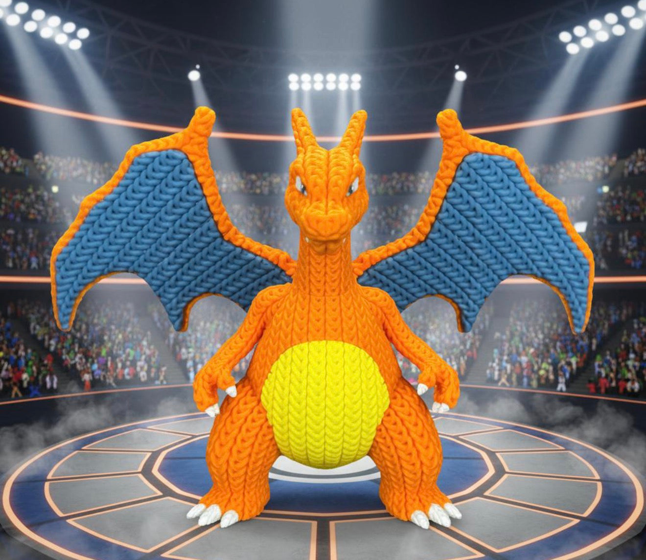 Charizard Crochet Style Statue | 3D Printed Pokémon Collectible Figure