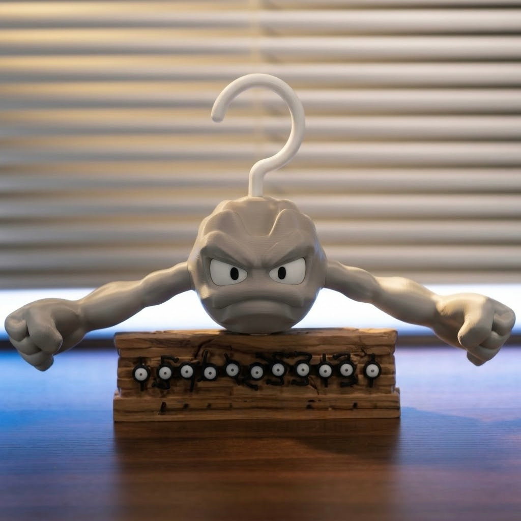 Geodude Coat Hanger – Pokémon Wall Hook | 3D Printed Clothes Hanger | Gaming Room Decor | Entryway Organizer