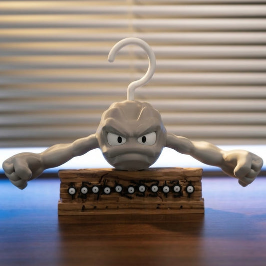 Geodude Coat Hanger – Pokémon Wall Hook | 3D Printed Clothes Hanger | Gaming Room Decor | Entryway Organizer