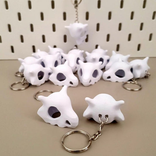 Cubone Skull Keychain – 3D Printed Cubone Skull Keyring | Anime Collectible | Pokémon Gift