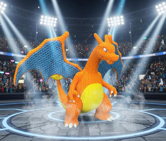 Charizard Crochet Style Statue | 3D Printed Pokémon Collectible Figure