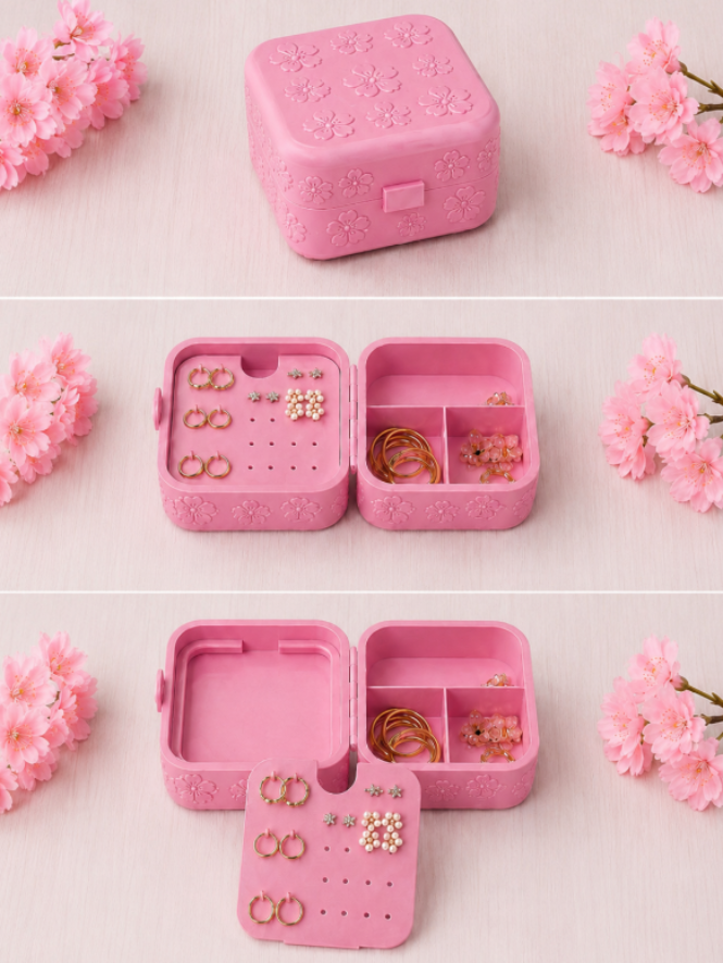 Cherry Blossom Jewelry Box | 3D Printed Jewelry Organizer & Earring Storage