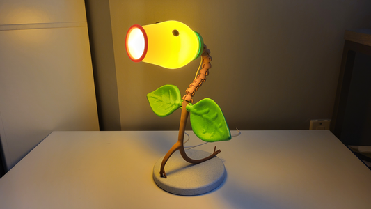 Bellsprout LED Desk Lamp | 3D Printed Anime Plant Light | Flexible Decorative Night Light | USB Powered