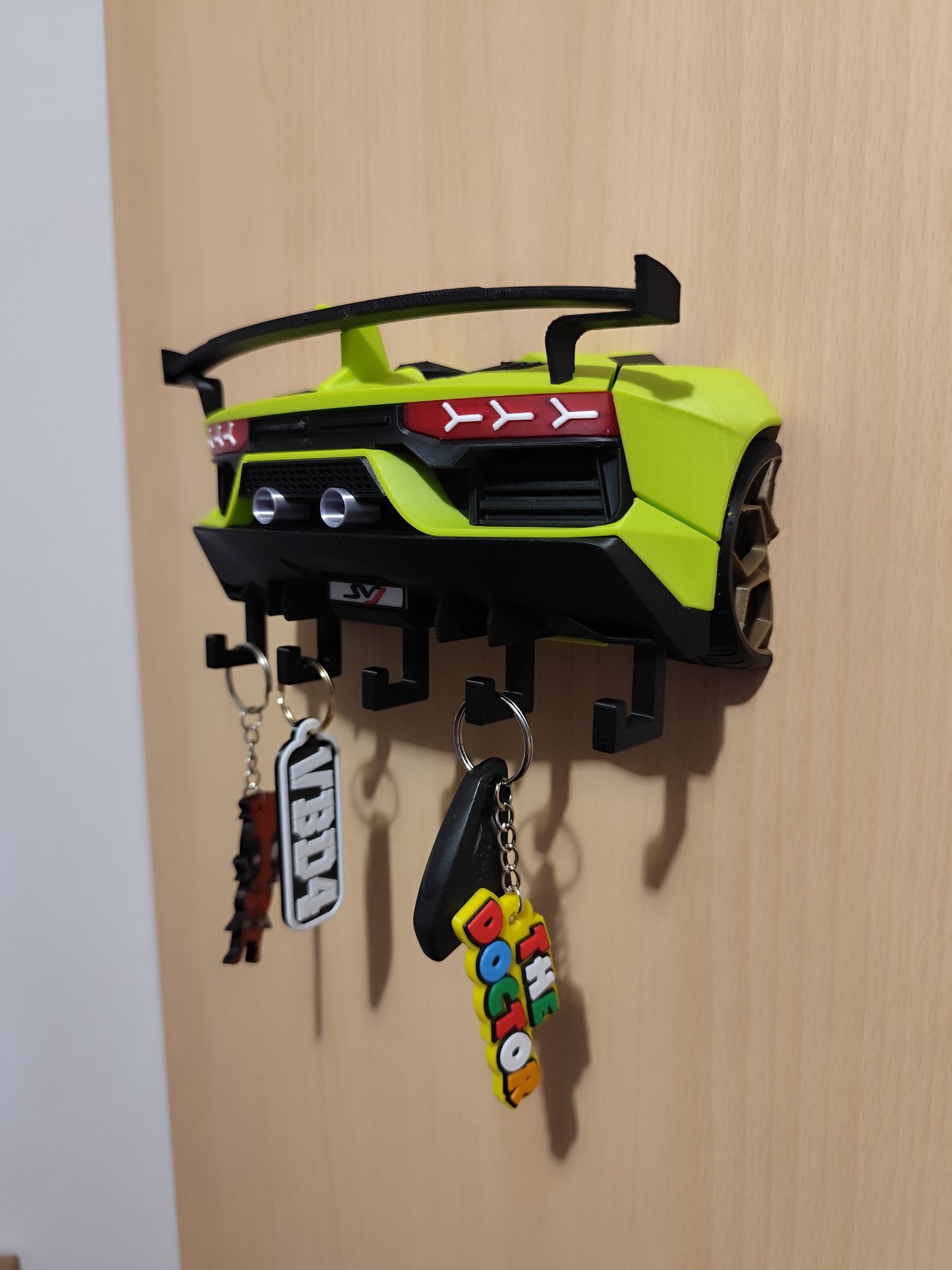 Aventador Rear Wall Key Holder | Sports Car Key Rack | 3D Printed Organizer | Supercar Wall Decor