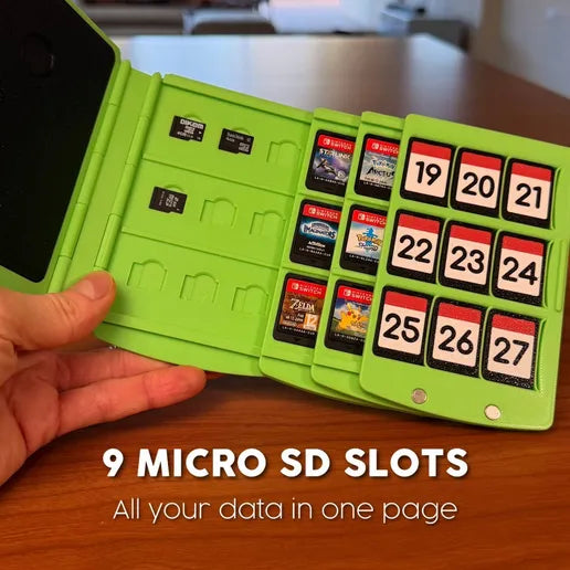 Games Book  | Nintendo Switch, DS & 3DS Game Holder | SD & Micro SD Card Organizer