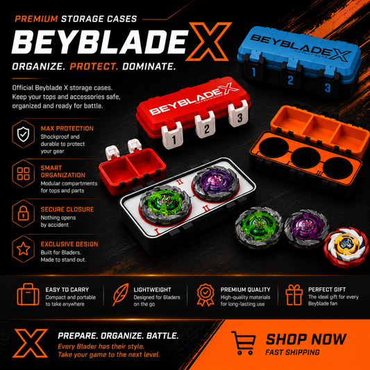 Étui de rangement Beyblade X pour 3 toupies – Boîte de rangement Premium