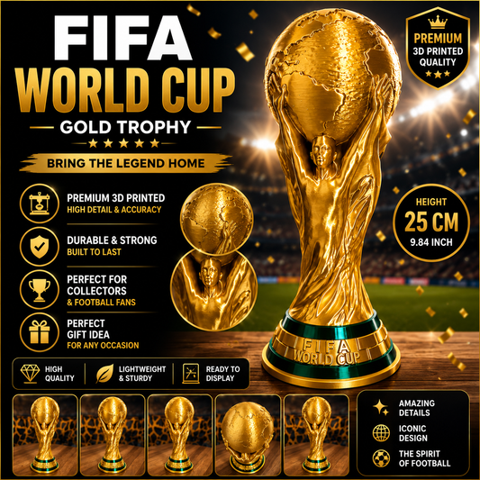 Réplique du Trophée de la Coupe du Monde de la FIFA – Statue de la Coupe du Championnat de Football Premium | Cadeau pour Fan de Football et Article de Collection