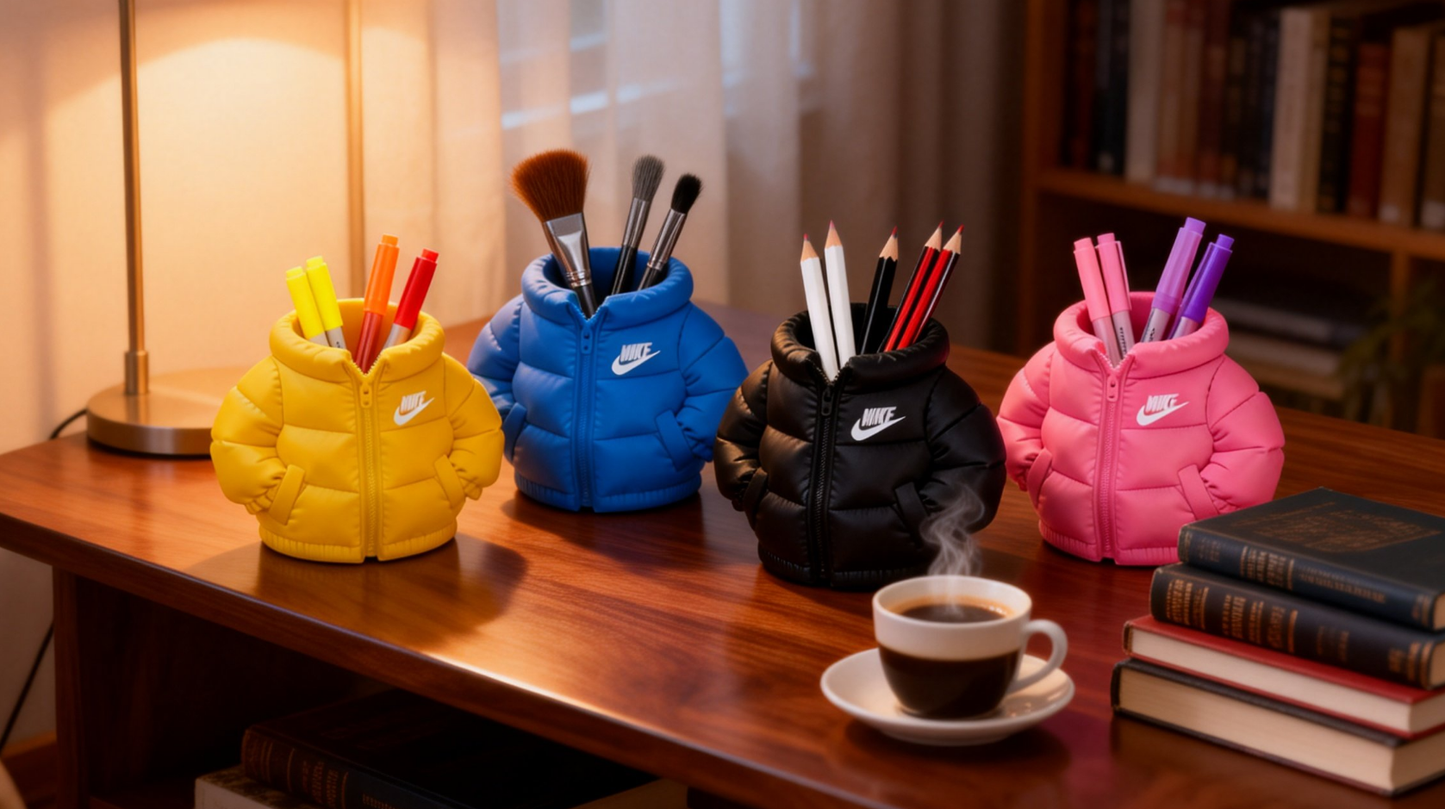 Puffer Jacket Pen Holder | 3D Printed Desk Organizer for Pens & Pencils