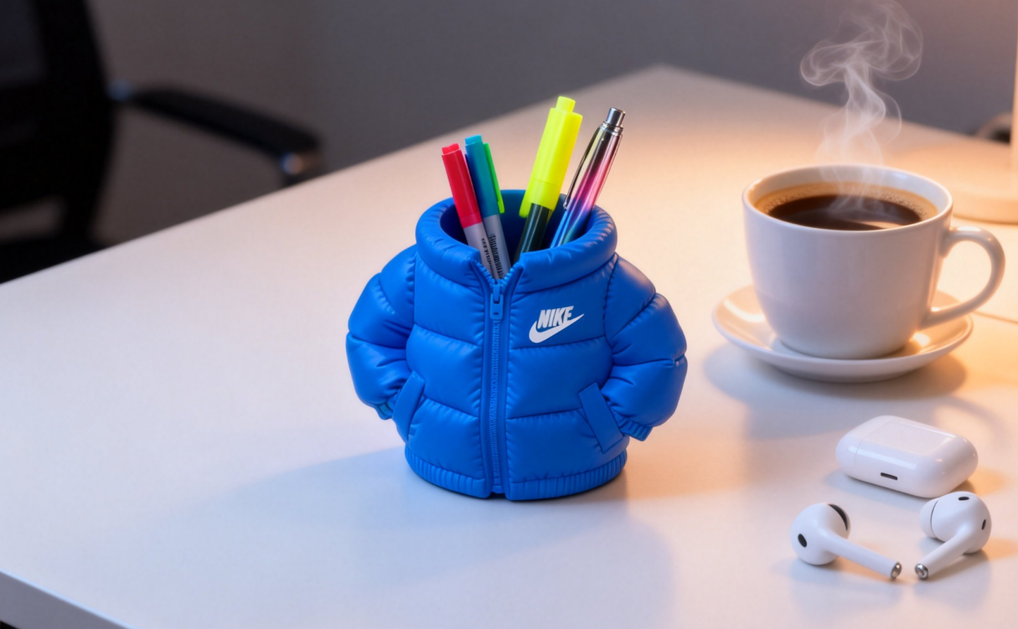 Puffer Jacket Pen Holder | 3D Printed Desk Organizer for Pens & Pencils