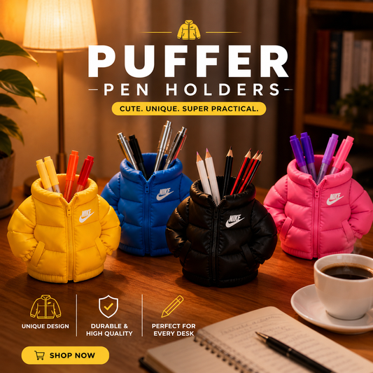 Pot à crayons doudoune | Organiseur de bureau imprimé en 3D pour stylos et crayons