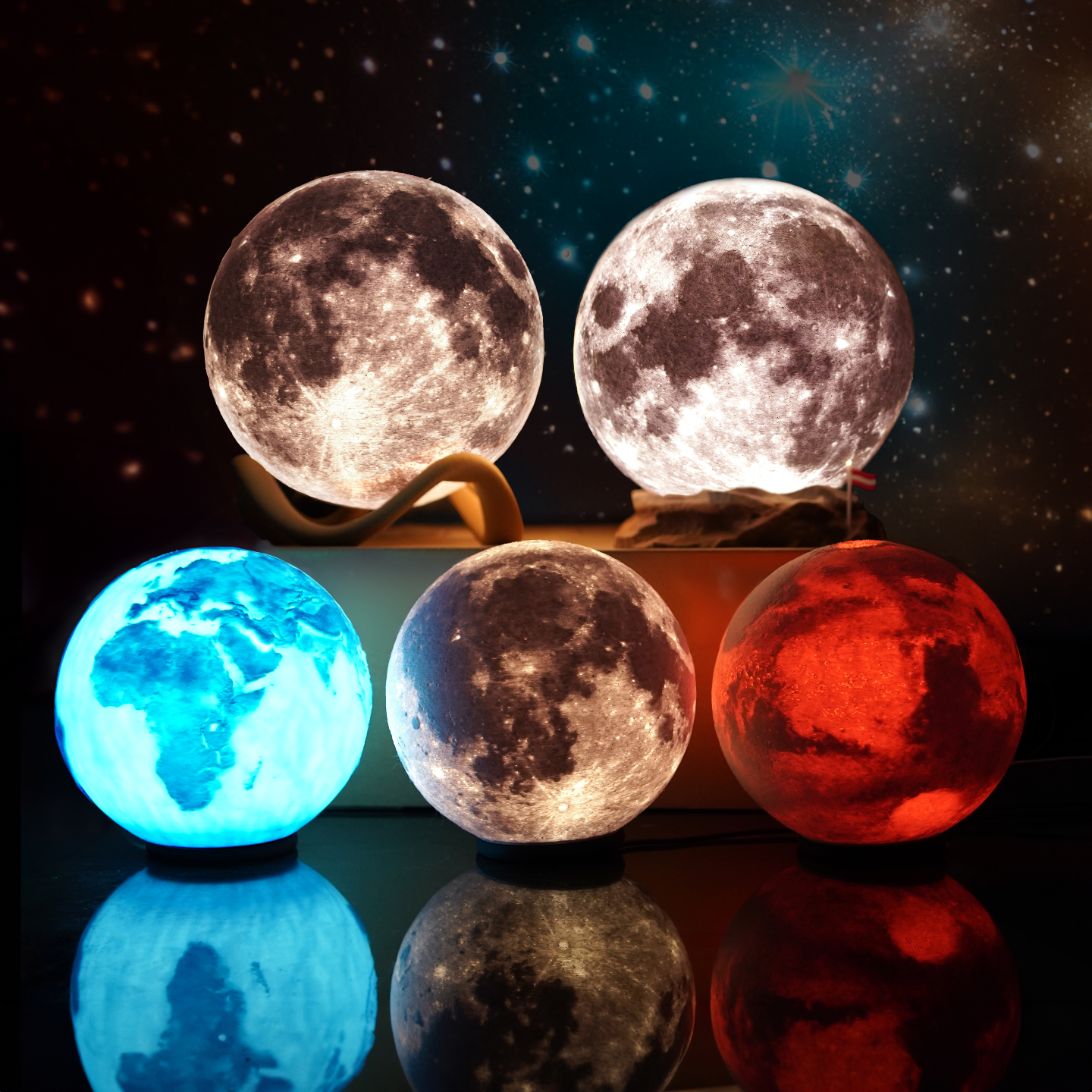 3D Moon Lamp LED – Realistic Moon Night Light | Warm & Cool White | USB Powered | Home & Bedroom Decor