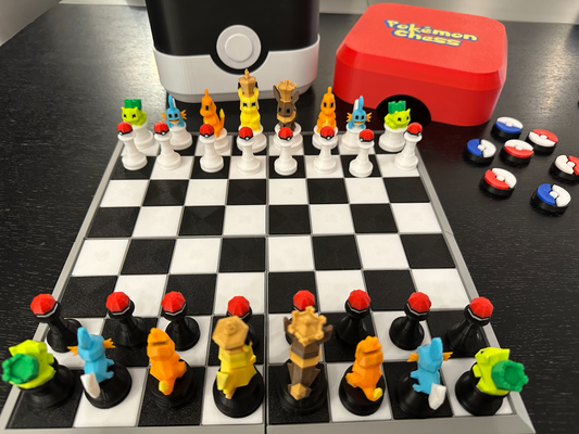 Pokémon Chess Set | 3D Printed Chess Board & Pokémon Figures