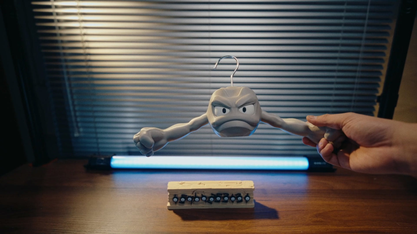 Geodude Coat Hanger – Pokémon Wall Hook | 3D Printed Clothes Hanger | Gaming Room Decor | Entryway Organizer