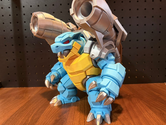 Mecha Blastoise Statue – Pokémon 3D Printed Collectible | Mechanical Blastoise Figure | Gaming Room Decor