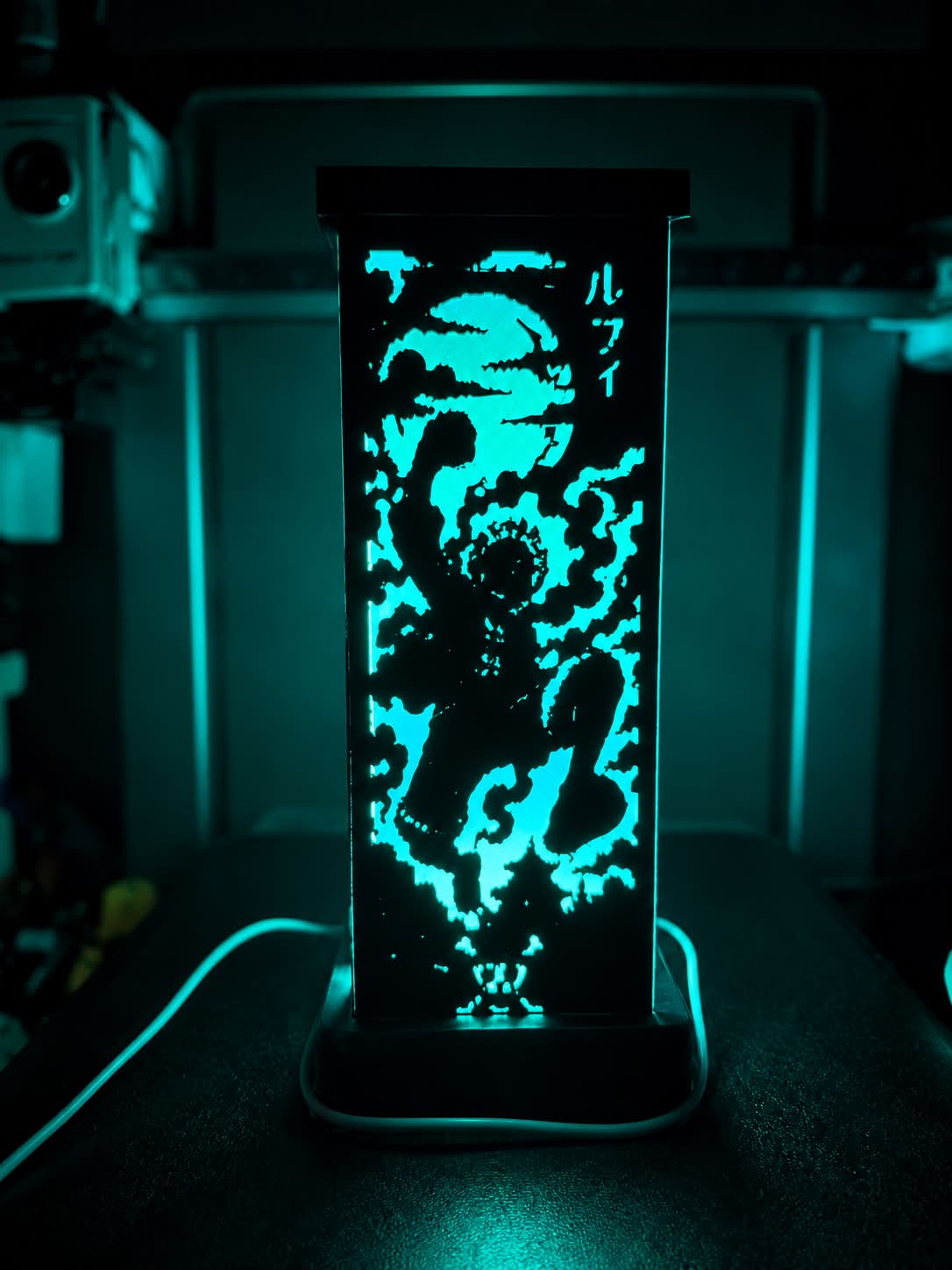 Lampada LED One Piece 3D | Luffy, Zoro e Sanji | Decorazione Anime da Scrivania